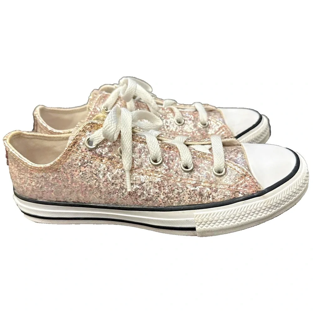 Converse All Star Girls Shoes Size 3 Glitter Pink